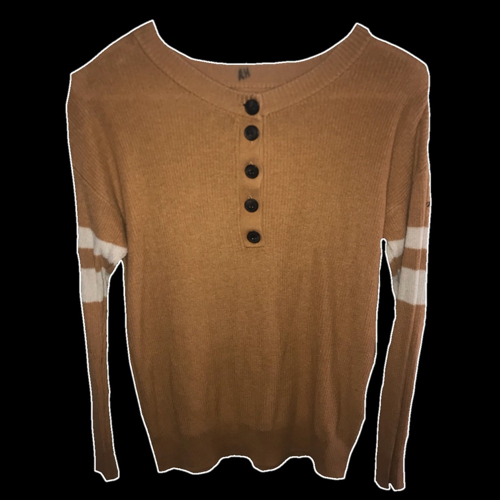 American Eagle knit sweater, button up.  Striped.